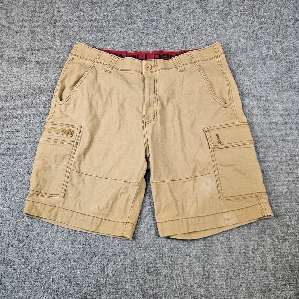 Denali‎ Mens Cargo Shorts Size 36 Khaki Tan Cotton Blend Utility Outdoor Hiking
